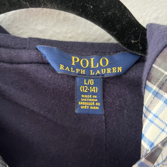 Polo Ralph Lauren Boys Plaid Hooded Rain Coat Jacket L/G 12–14 Waterproof - Picture 4 of 6